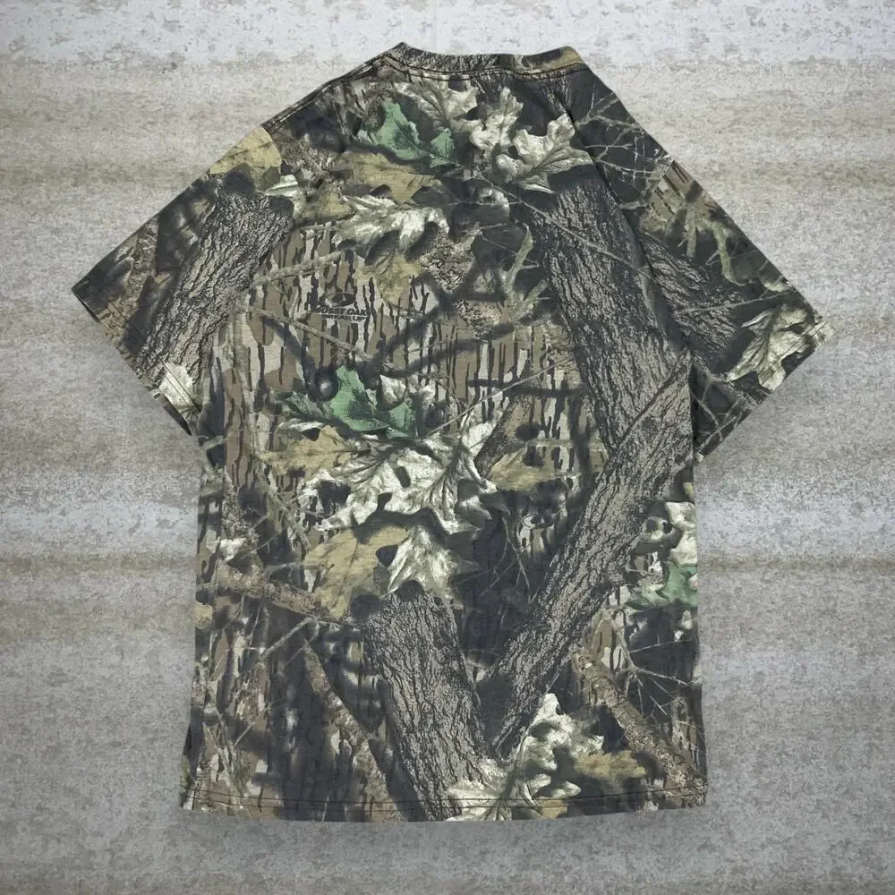 Vintage 90s Mossy Oak Shirt Mens XL Hunting Camo Cotton Short Sleeve Woodland - Picture 2 of 5